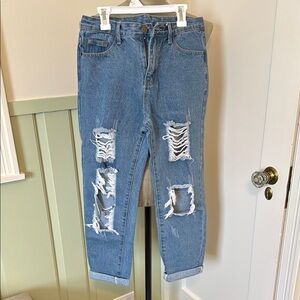 Distressed Blue Women's Jeans